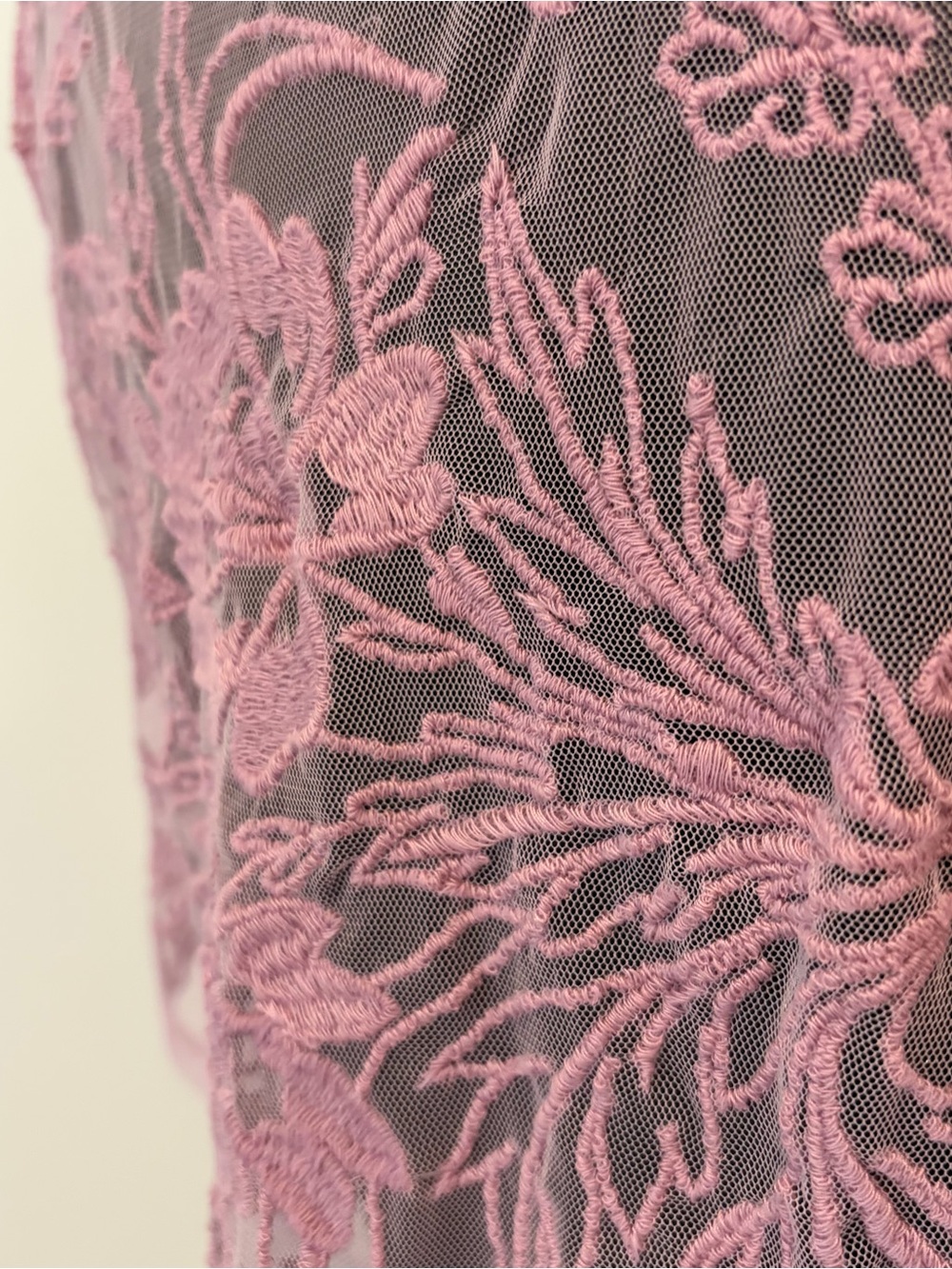 By Anthropologie Short-Sleeve Embroidered Mesh Blouse Top Sheer medium - Picture 9 of 12